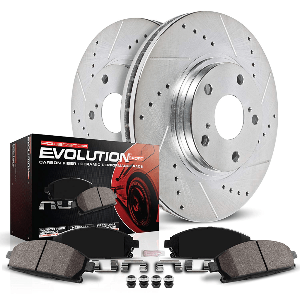 Power Stop K137 Front Z23 Evolution Brake Kit with Drilled/Slotted Rotors and Ceramic Brake Pad